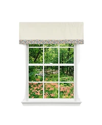 Rlf Home Petite Flowers Banded Window Valance 100% Cotton Lined Rod Pocket
