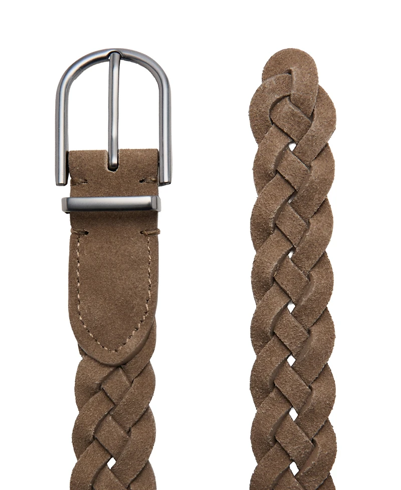 Mango Men's Braided Leather Belt
