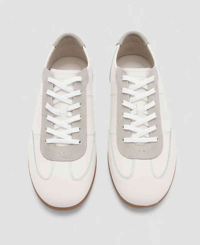 Mango Men's Leather Mixed Sneakers