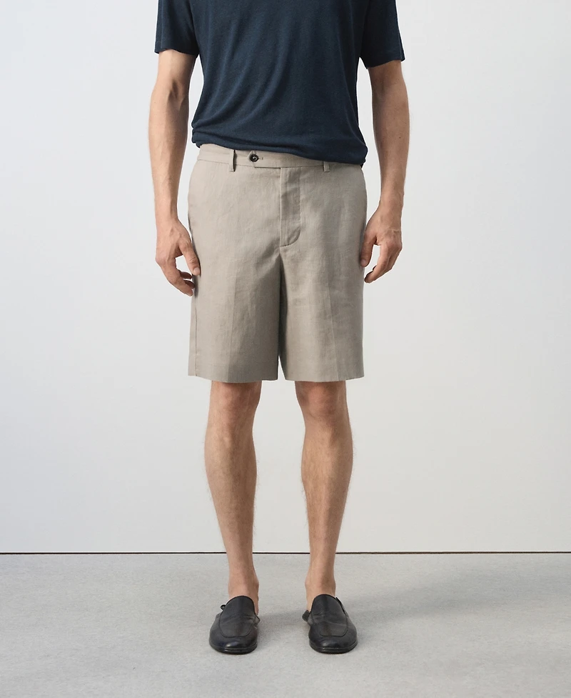 Mango Men's Linen 8.54" Bermuda Shorts
