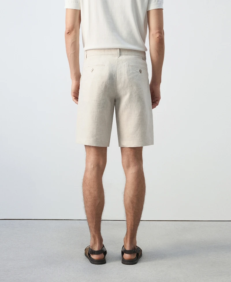 Mango Men's Slim-Fit Linen 9.84" Bermuda Shorts