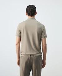 Mango Men's Plain Ribbed Polo Shirt