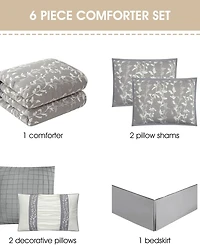 Stratford Park Desia Leaves 6-Pc. Comforter Set