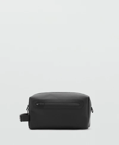 Mango Men's Faux Leather Detail Toiletry Bag