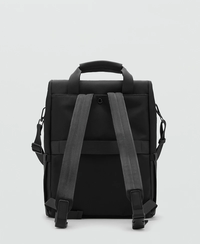 Mango Men's Black Multi-Purpose Backpack