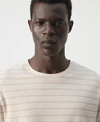 Mango Men's Striped Linen T-Shirt