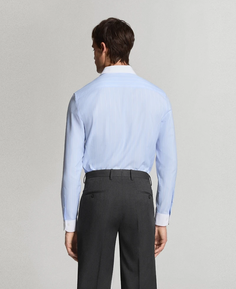 Mango Men's Cotton Striped Shirt