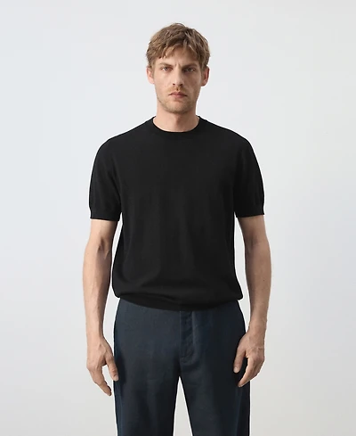 Mango Men's Cotton Regular-Fit T-Shirt