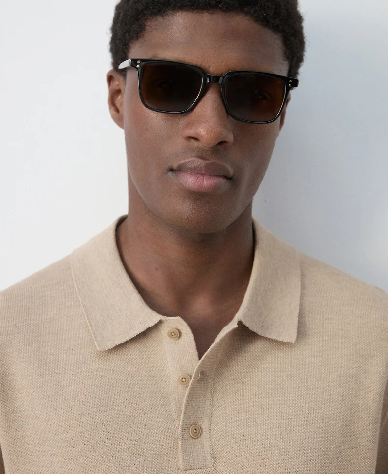 Mango Men's Fine-Knit Cotton Polo Shirt