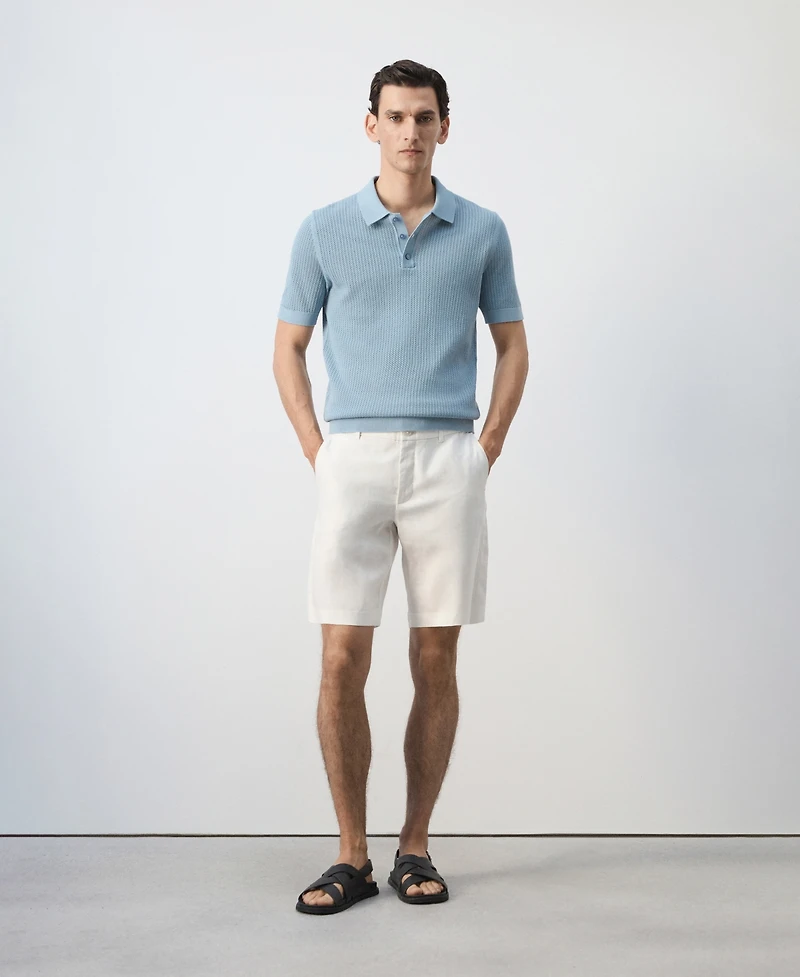 Mango Men's Cotton Knitted Polo Shirt