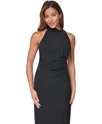 Vince Camuto Petite Laguna Crepe Halter Neck Midi Dress