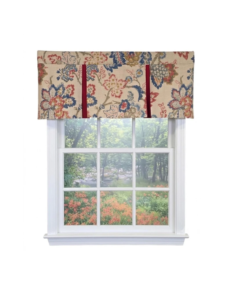 Rlf Home Silvia Pleated Window Valance 100% Cotton Rod Pocket