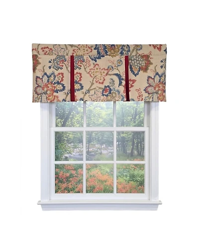 Rlf Home Silvia Pleated Window Valance 100% Cotton Rod Pocket