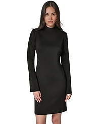 Donna Karan New York Women's Bell Sleeve Mock Neck Mini Dress