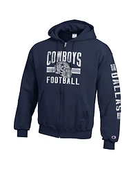 Champion Men's Navy Dallas Cowboys Powerblend Fleece Full-Zip Hoodie