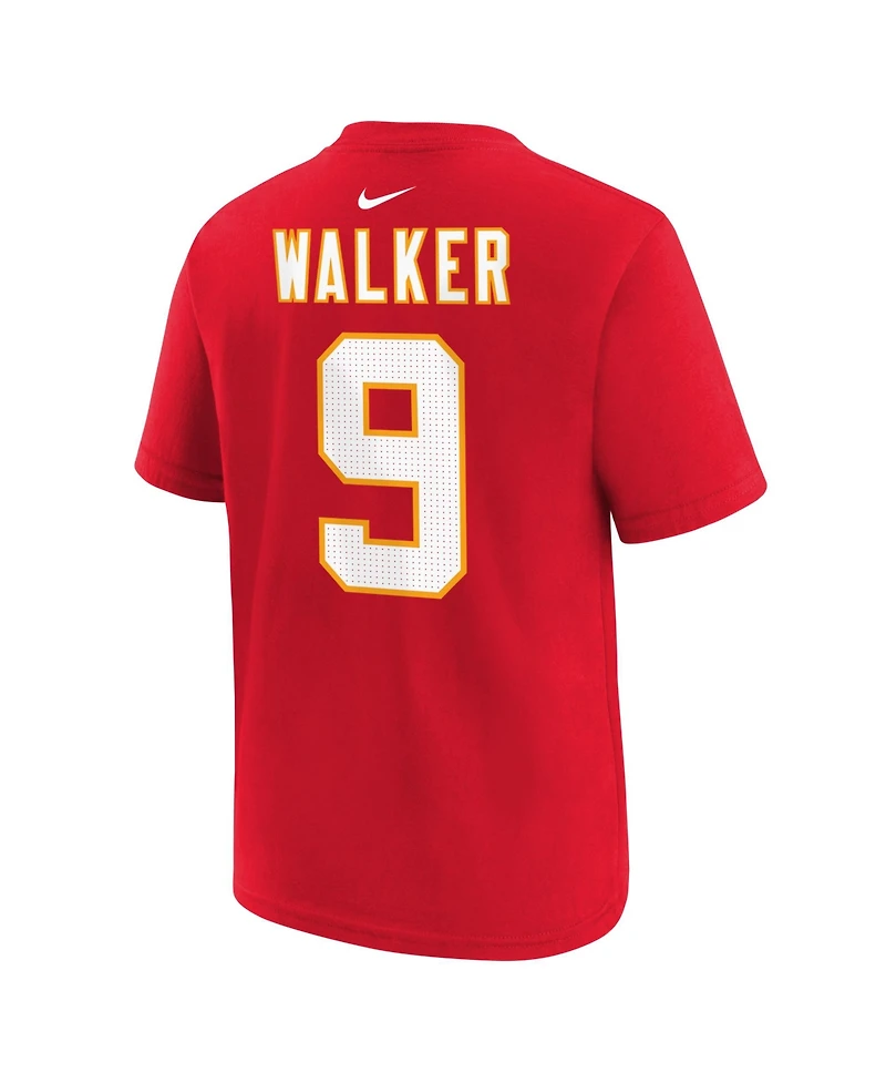 Nike Big Boys and Girls Kenneth Walker Iii Red Kansas City Chiefs Name Number T-Shirt