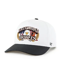 '47 Brand Men's White/Black Baltimore Orioles Americana Eagle Hitch Adjustable Hat