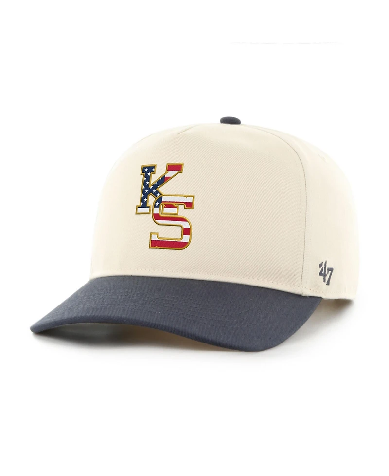 '47 Brand Men's Natural/Navy Kansas State Wildcats Americana Flag Hitch Adjustable Hat