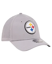 New Era Men's Gray Pittsburgh Steelers 39THIRTY M-Crown Flex Fit Hat