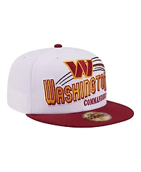 New Era Men's White/Burgundy Washington Commanders Retro Swoop 59FIFTY Fitted Hat
