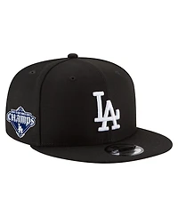 New Era Men's Black Los Angeles Dodgers 2024/25 Back-to-Back s Diamond Side Patch 9FIFTY Snapback Hat