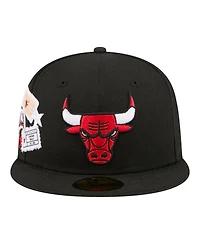 New Era Men's Black Chicago Bulls Team Collage 59FIFTY Fitted Hat