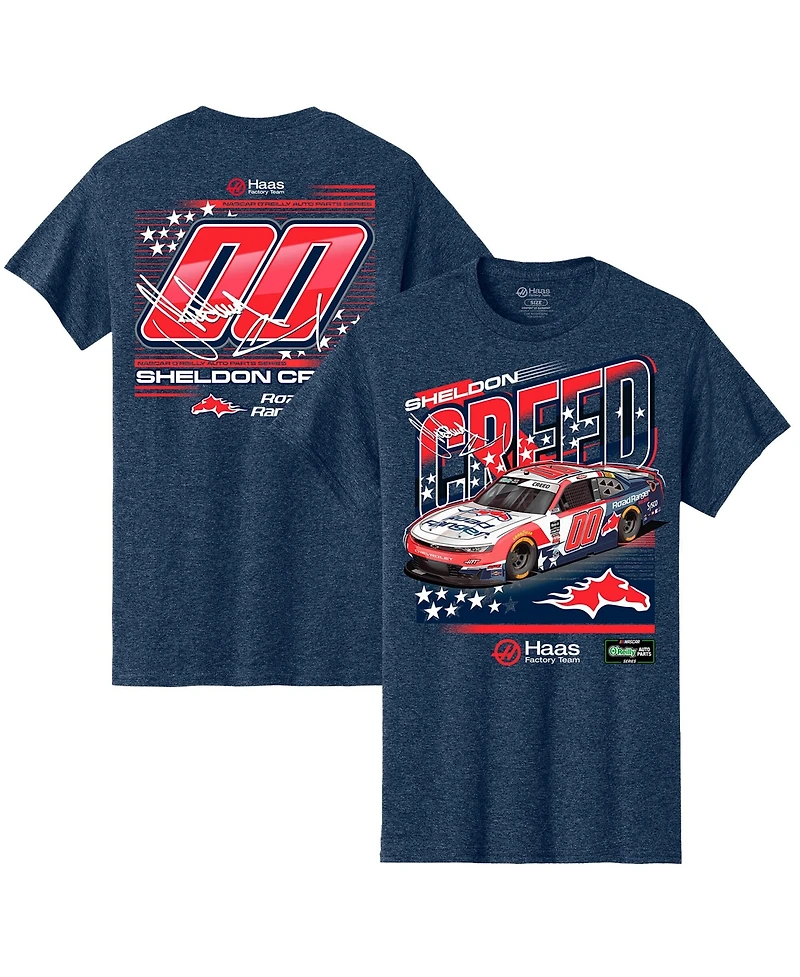 Haas Factory Team Men's Heather Navy Sheldon Creed Road Ranger T-Shirt
