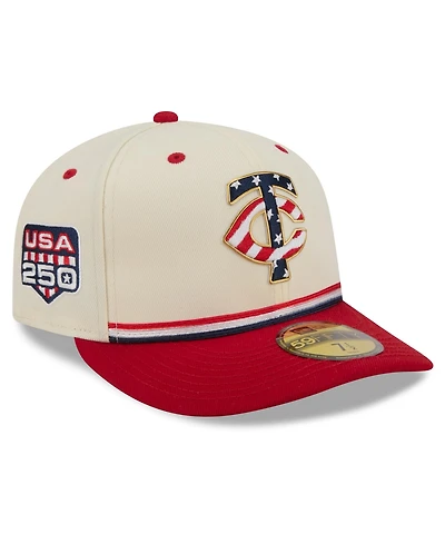 New Era Men's Cream/Red Minnesota Twins Usa 250 Fourth of July 59FIFTY Fitted Hat