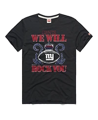 Homage Men's and Women's Charcoal New York Giants 2026 Nfl Schedule Queen Tri-Blend T-Shirt