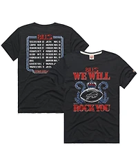 Homage Men's and Women's Charcoal Buffalo Bills 2026 Nfl Schedule Queen Tri-Blend T-Shirt