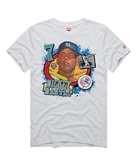 Homage Men's Mickey Mantle Ash New York Yankees Topps 75 Remix Graphic T-Shirt