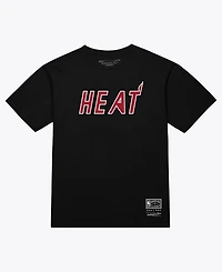 Mitchell & Ness Men's and Women's Black Miami Heat Hardwood Classics Arch T-Shirt