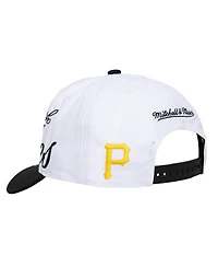 Mitchell & Ness Men's and Women's White/Black Pittsburgh Pirates Xl Script Pro Crown Adjustable Hat