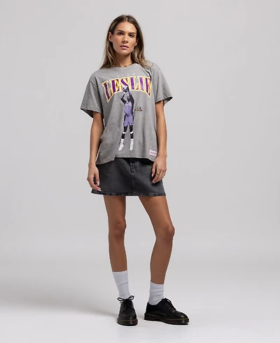 Mitchell & Ness Men's and Women's Lisa Leslie Heather Gray Los Angeles Sparks Court Origins Player Boyfriend T-Shirt
