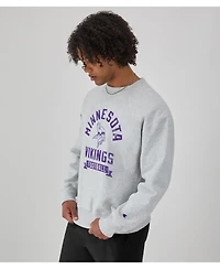 Champion Men's Heather Gray Minnesota Vikings Reverse Weave Fleece Pullover Sweatshirt