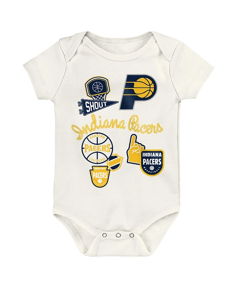 Outerstuff Baby Boys and Girls 3-Pack Indiana Pacers Littlest Player Bodysuit Set