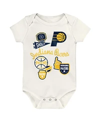 Outerstuff Baby Boys and Girls 3-Pack Indiana Pacers Littlest Player Bodysuit Set