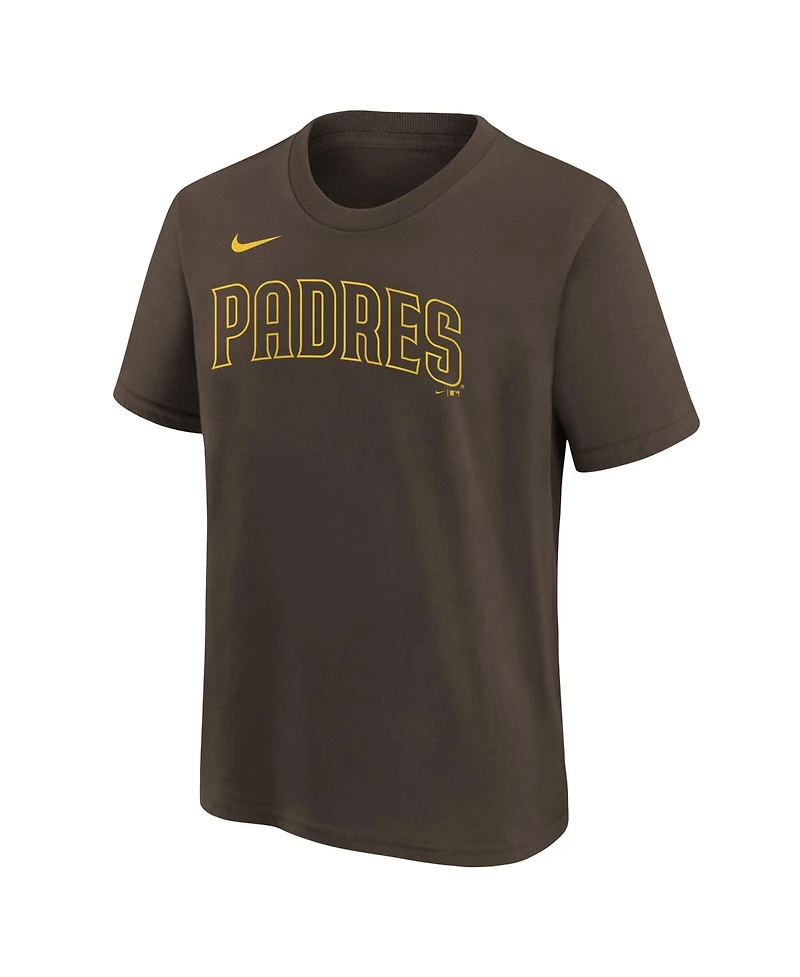 Nike Big Boys and Girls Jackson Merrill Brown San Diego Padres Name Number T-Shirt