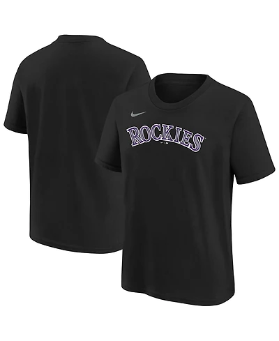 Nike Big Boys and Girls Black Colorado Rockies Wordmark T-Shirt
