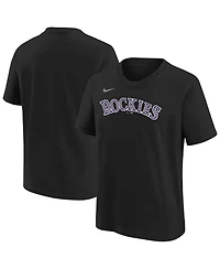 Nike Big Boys and Girls Black Colorado Rockies Wordmark T-Shirt