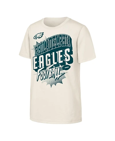 Outerstuff Big Boys and Girls Natural Philadelphia Eagles Action Comic T-Shirt