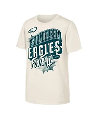 Outerstuff Big Boys and Girls Natural Philadelphia Eagles Action Comic T-Shirt