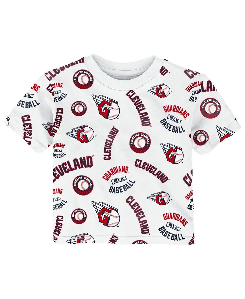 Outerstuff Toddler White Cleveland Guardians Run Down T-Shirt