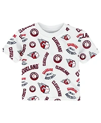 Outerstuff Toddler White Cleveland Guardians Run Down T-Shirt