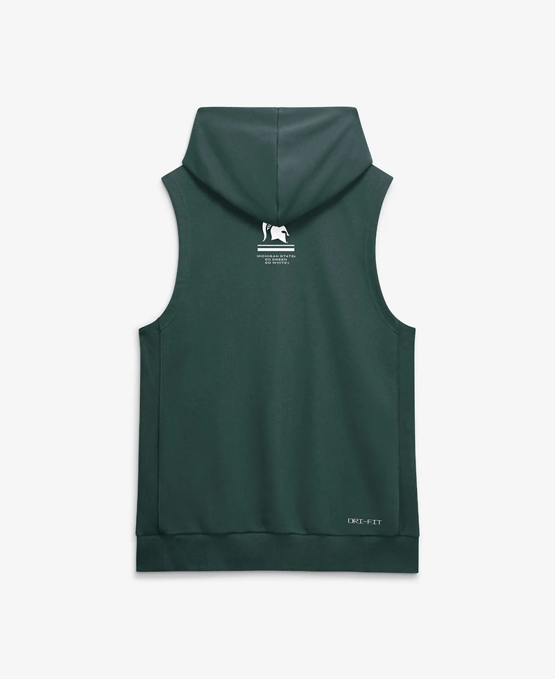 Nike Men's Green Michigan State Spartans 2026 Sideline Sleeveless Dri-fit Hoodie