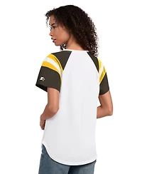 Starter Women's White San Diego Padres Game On Notch Neck Raglan T-Shirt