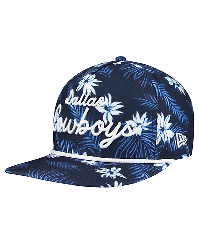 New Era Men's Navy Dallas Cowboys Palm Print A-Frame 9FIFTY Snapback Hat
