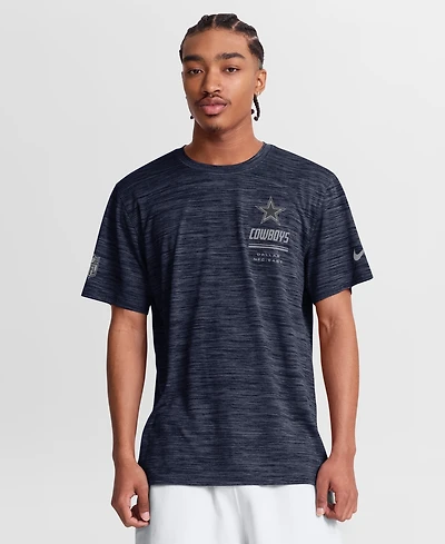 Nike Men's Navy Dallas Cowboys Sideline Double Covered Dri-fit Velocity T-Shirt