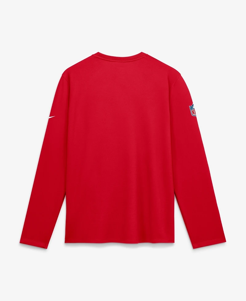 Nike Men's Red Buffalo Bills Sideline Coaches Uv Dri-fit Long Sleeve Shirt