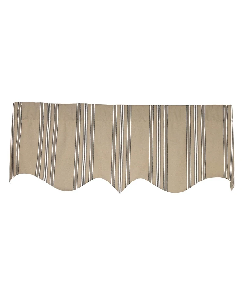 Rlf Home French Stripe Regal Window Valance 100% Cotton Lined Rod Pocket